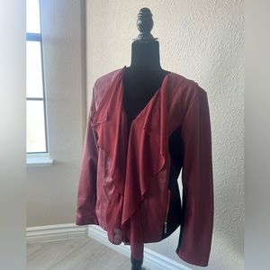 Colleen Lopez - Faux leather red jacket
